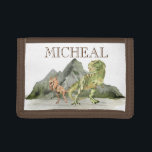 Waterverf Dinosaur T-Rex Tyrannosaurus Drievoud Portemonnee<br><div class="desc">Dit ontwerp kan op het gebied worden gepersonaliseerd dat door de foto en/of tekst te veranderen wordt verstrekt. Of het kan worden aangepast door te klikken deze Sjabloon personaliseert en dan de klik te kiezen om verdere optie aan te passen en de kleur van de achtergrond te schrappen of te...</div>