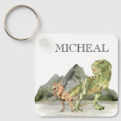 Waterverf Dinosaur T-Rex Tyrannosaurus Sleutelhanger (Voorkant)