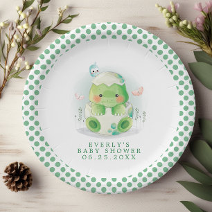Waterverf Dinosauriereieren Baby Shower Papieren B Bordje