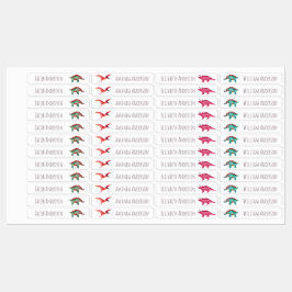 Waterverf Dinosaurs Kinder naam Waterdicht Labels