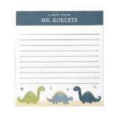 Waterverf Dinosaurs Science Teacher Notepad Notitieblok (Voorkant)