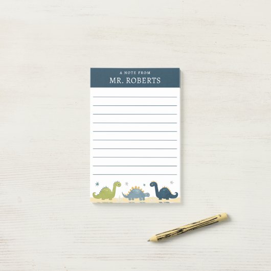 Waterverf Dinosaurs Wetenschapsleraar Post-it® Notes (Op bureau)