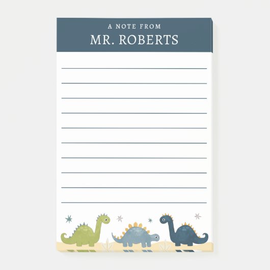 Waterverf Dinosaurs Wetenschapsleraar Post-it® Notes (Voorkant)