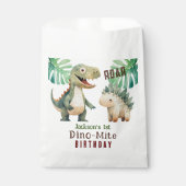 Waterverf dinosaurus 1e verjaardag bedankzakje (Voorkant)