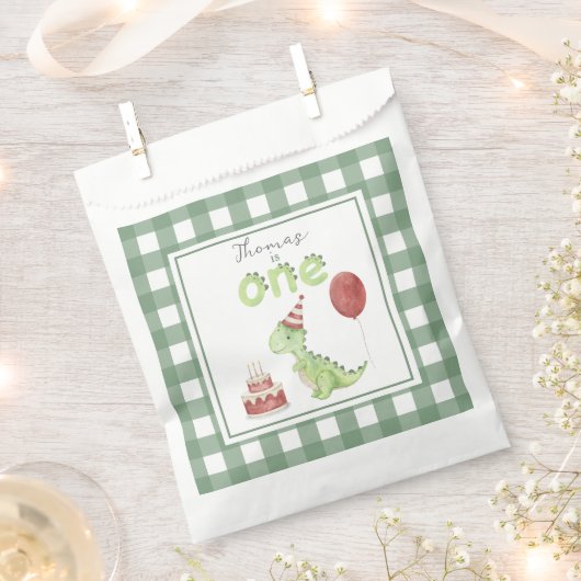 Waterverf Dinosaurus 1e verjaardag Bedankzakje (Geknipt)