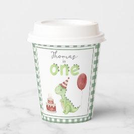 Waterverf Dinosaurus 1e verjaardag Papieren Bekers