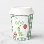 Waterverf Dinosaurus 1e verjaardag Papieren Bekers (Voorkant)