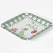 Waterverf Dinosaurus 1e verjaardag Papieren Bordje (Gebogen)