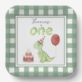 Waterverf Dinosaurus 1e verjaardag Papieren Bordje