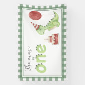 Waterverf Dinosaurus 1e verjaardag Welkom Spandoek (Verticaal)