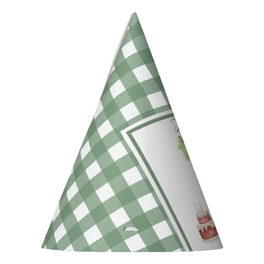 Waterverf dinosaurus 2e geboortedag feesthoedjes (Links)