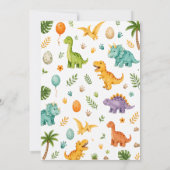 Waterverf Dinosaurus 2e Verjaardag Kaart (Achterkant)