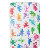 Waterverf dinosaurus alfabet kleurrijke Dino Kinde Badmat (Voorkant Verticaal)