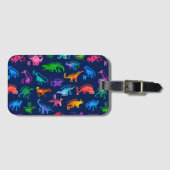 Waterverf dinosaurus alfabet kleurrijke Dino Kinde Bagagelabel (Voorkant (horizontaal))