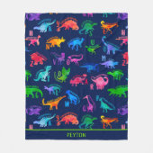 Waterverf dinosaurus alfabet kleurrijke Dino Kinde Fleece Deken (Voorkant)