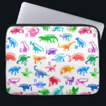Waterverf dinosaurus alfabet kleurrijke Dino Kinde Laptop Sleeve<br><div class="desc">Waterverf dinosaurus alfabet kleurrijke Dino Kinder Patroon. Dinosaurus voor elke letter van het alfabet in een kleurrijk waterverf silhouet.</div>