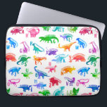 Waterverf dinosaurus alfabet kleurrijke Dino Kinde Laptop Sleeve<br><div class="desc">Waterverf dinosaurus alfabet kleurrijke Dino Kinder Patroon. Dinosaurus voor elke letter van het alfabet in een kleurrijk waterverf silhouet.</div>