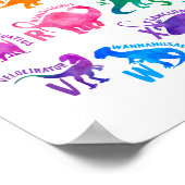 Waterverf dinosaurus alfabet kleurrijke Dino Kinde Poster (Hoek)