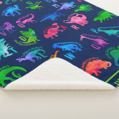 Waterverf dinosaurus alfabet kleurrijke Dino Kinde Sherpa Deken (3/4)