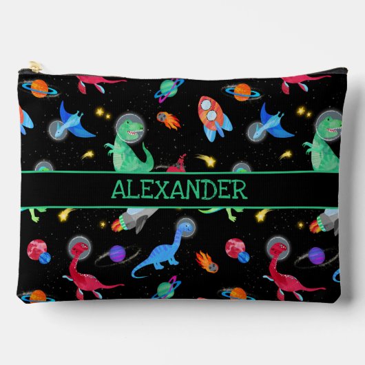 Waterverf Dinosaurus Astronauten In De Ruimte Zwar Etui (Voorkant)