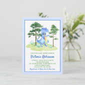 Waterverf Dinosaurus Baby Boy Shower Kaart (Staand voorkant)