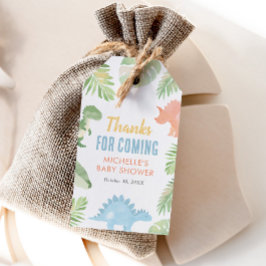 Waterverf Dinosaurus Baby shower Cadeaulabel