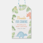 Waterverf Dinosaurus Baby shower Cadeaulabel (Voorkant)