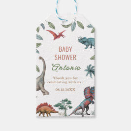 Waterverf dinosaurus baby shower dank uGift Label Cadeaulabel