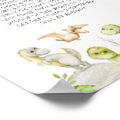 Waterverf Dinosaurus Baby shower Late Night Luier Poster (Hoek)