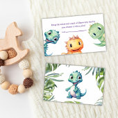 Waterverf Dinosaurus Baby shower Luier Raffle Informatiekaartje
