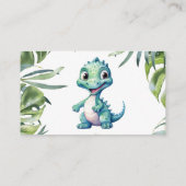 Waterverf Dinosaurus Baby shower Luier Raffle Informatiekaartje (Achterkant)