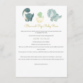 Waterverf Dinosaurus Baby shower spel Informatiekaartje (Voorkant)