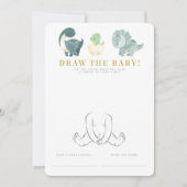 Waterverf Dinosaurus Baby shower spel Kaart (Voorkant)