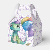 Waterverf dinosaurus ballonnen meisje verjaardagsf bedankdoosjes (Achterkant)