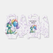 Waterverf dinosaurus ballonnen meisje verjaardagsf bedankdoosjes (Uitgevouwen)