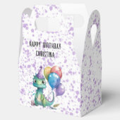 Waterverf dinosaurus ballonnen meisje verjaardagsf bedankdoosjes (Geopend)