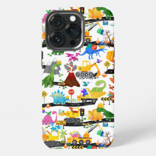 Waterverf Dinosaurus Bouw Kinderen Schattig iPhone 13 Pro Hoesje