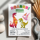 Waterverf Dinosaurus Dig Fossil Dino Kids Verjaard Kaart