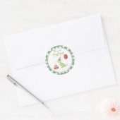 Waterverf Dinosaurus Drie Verjaardag Ronde Sticker (Envelop)