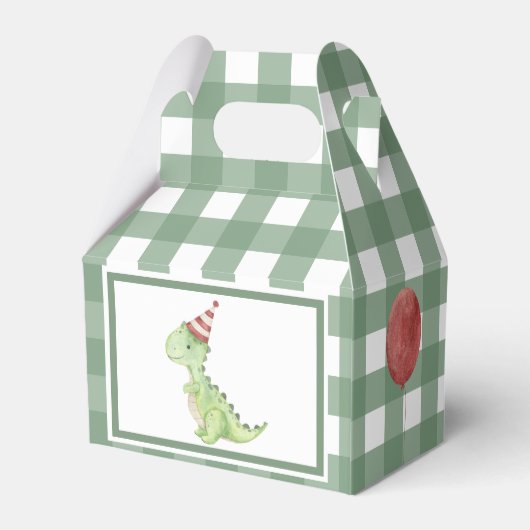 Waterverf Dinosaurus Eerste Verjaardag Bedankt Bedankdoosjes (Achterkant)