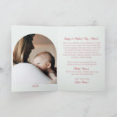 Waterverf Dinosaurus en baby Eerste Moederdag Kaart (Binnen)