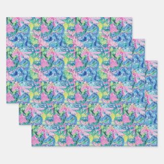 Waterverf Dinosaurus Gift Wrap, Kinder Dino Wrappi Inpakpapier Vel