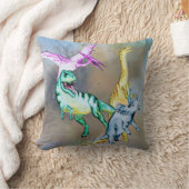 Waterverf Dinosaurus Kinderen Kussen (Deken)