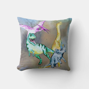 Waterverf Dinosaurus Kinderen Kussen