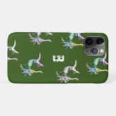 Waterverf Dinosaurus Kinderen Monogram Case-Mate iPhone Case (Achterkant (horizontaal))