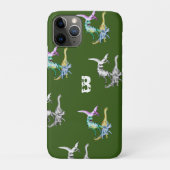Waterverf Dinosaurus Kinderen Monogram Case-Mate iPhone Case (Achterkant)