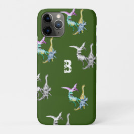Waterverf Dinosaurus Kinderen Monogram Case-Mate iPhone Case