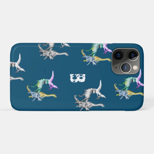 Waterverf Dinosaurus Kinderen Monogram Case-Mate iPhone Case (Achterkant (horizontaal))