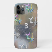 Waterverf Dinosaurus Kinderen Monogram Case-Mate iPhone Case (Achterkant)