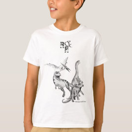 Waterverf Dinosaurus Kinderen Ravotten en Brullen T-shirt